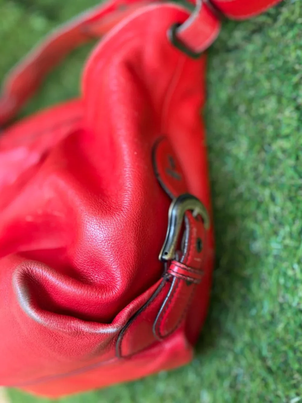 Fendi Red Borsa Leather Hobo Doctor Bag